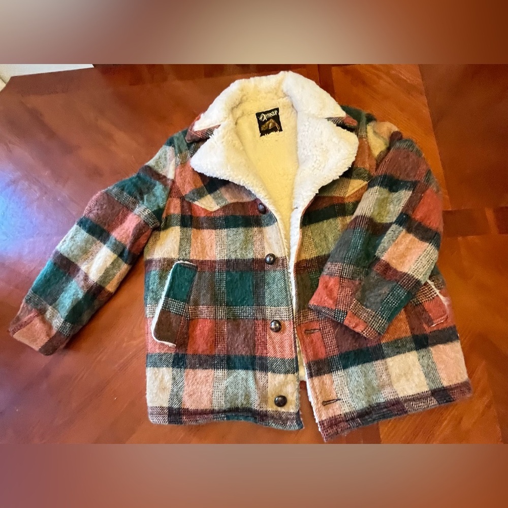 Vintage Dayton Boots Vancouver Wool Plaid Sherpa Jacket Union Made LARGE 42